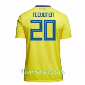 Camisolas de Futebol Suécia Toivonen 20 Equipamento Principal Copa do Mundo 2018 Manga Curta